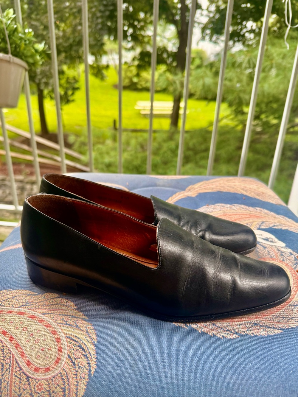 Vintage COACH Black Leather Loafers Style J003 Made in Italy Size 8.5 M - Picture 4 of 11